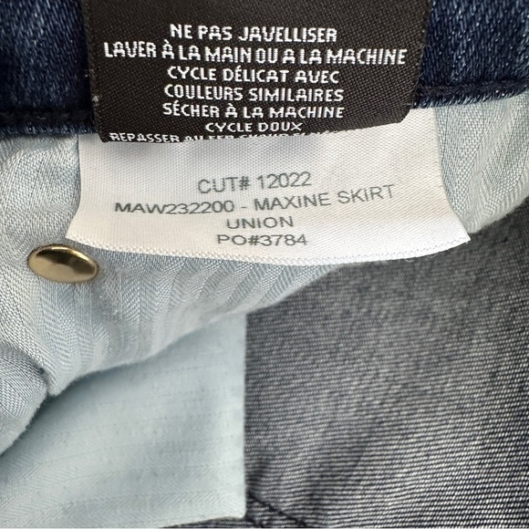 Modern American Maxine Midi Denim Skirt – High Waist Dark Wash Jean Skirt - Picture 6 of 7